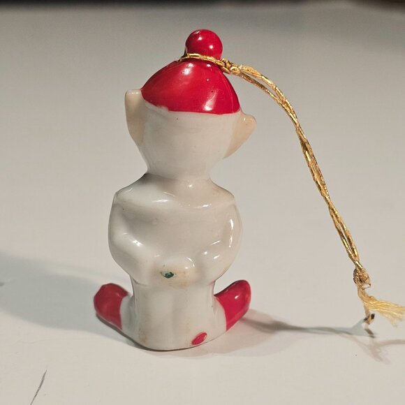 Vtg Elf Pixie 1950s Christmas Ornament YULETIDE NOVELTY Japan Retro Kitsch 2.25" - Picture 5 of 9